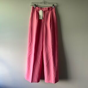 Zara pink high waisted straight leg high rise pants